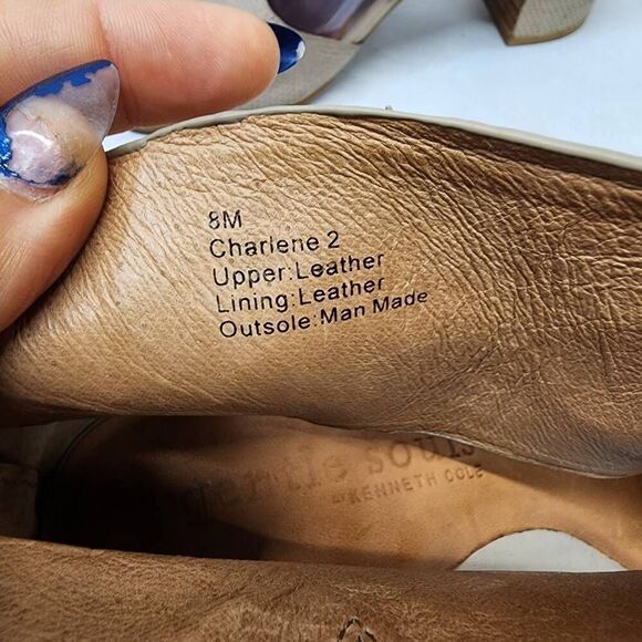 Gentle Souls by Kenneth Cole Women's 8 Charlene Peep Toe Suede Ankle Heels - Picture 9 of 11